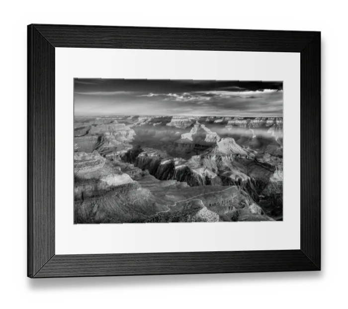 Framed Print : Arizona, Grand Canyon National Park, South Rim. Sunrise at Yavapai Point with view of Plateau Point trail Framed Print : Arizona, Grand Canyon National Park, South Rim. Sunrise at Yavapai Point with view of Plateau Point trail