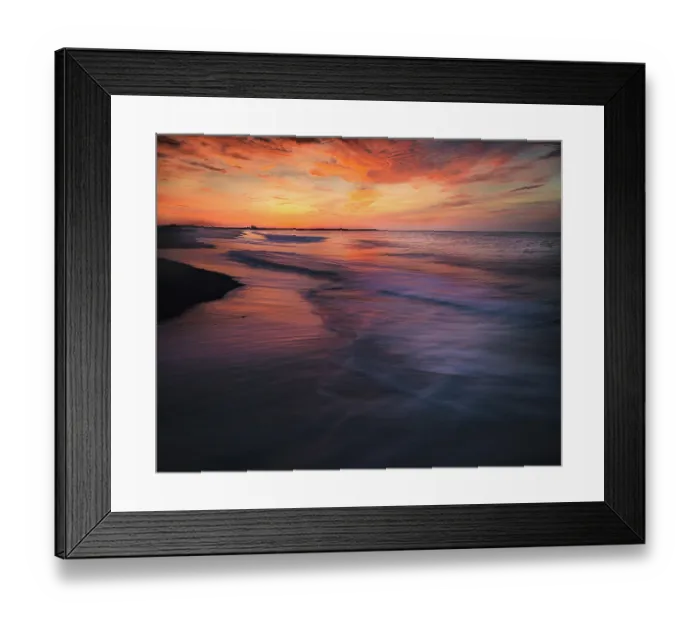 Framed Print : USA, New Jersey, Cape May National Seashore. Sunset on ocean and beach. ©Jay O'Brien / Jaynes Gallery / DanitaDelimont.com Framed Print : USA, New Jersey, Cape May National Seashore. Sunset on ocean and beach. ©Jay O'Brien / Jaynes Gallery / DanitaDelimont.com