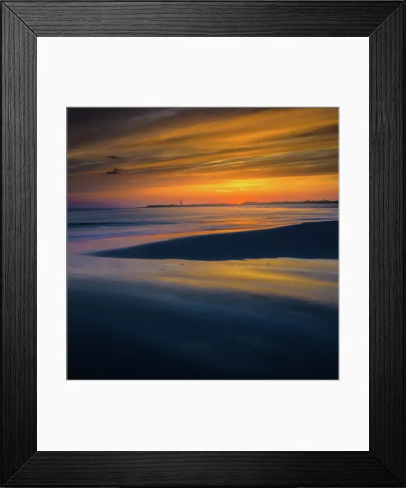 Framed Print : USA, New Jersey, Cape May National Seashore. Sunset on ocean and beach. ©Jay O'Brien  /  Jaynes Gallery  /  DanitaDelimont.com