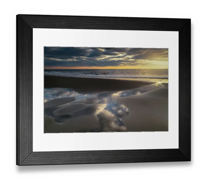 Framed Print : USA, New Jersey, Cape May National Seashore. Sunset on ocean and beach. ©Jay O'Brien / Jaynes Gallery / DanitaDelimont.com Framed Print : USA, New Jersey, Cape May National Seashore. Sunset on ocean and beach. ©Jay O'Brien / Jaynes Gallery / DanitaDelimont.com