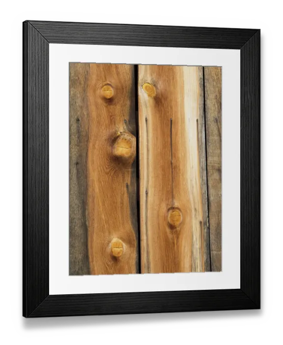 Framed Print : Arizona, Jordan Historical Park. Sedona Heritage Museum, close-up of old weathered knotty pine wood boards