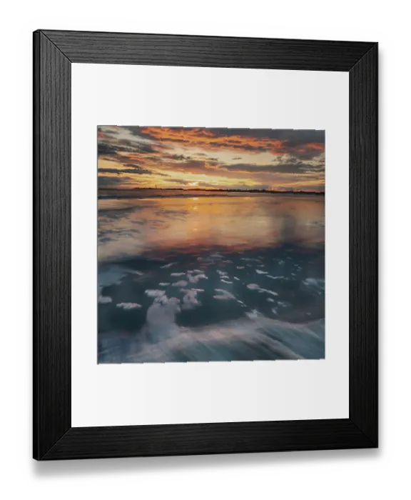 Framed Print : USA, New Jersey, Cape May National Seashore. Sunset on ocean and beach. ©Jay O'Brien  /  Jaynes Gallery  /  DanitaDelimont.com