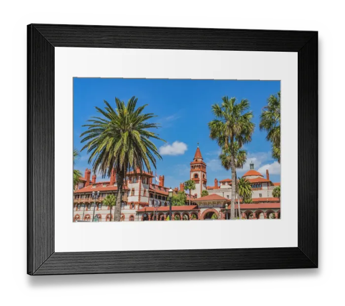 Framed Print : Flagler College, St. Augustine, Florida. Small College Founded 1968, originally Ponce de Leon Hotel founded 1888 by industrialist railroad pioneer Henry Flagler