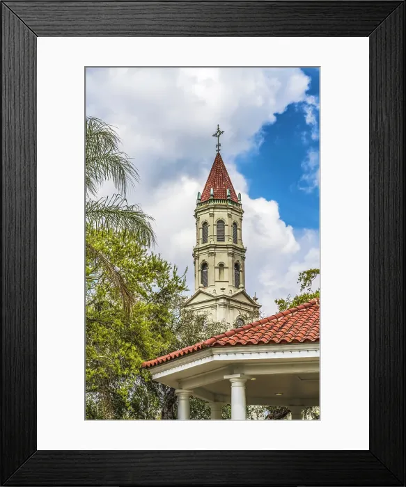 Framed Print : Bell tower Cathedral of Saint Augustine Central Park Saint Augustine Florida. Founded in 1565, oldest church in USA Framed Print : Bell tower Cathedral of Saint Augustine Central Park Saint Augustine Florida. Founded in 1565, oldest church in USA