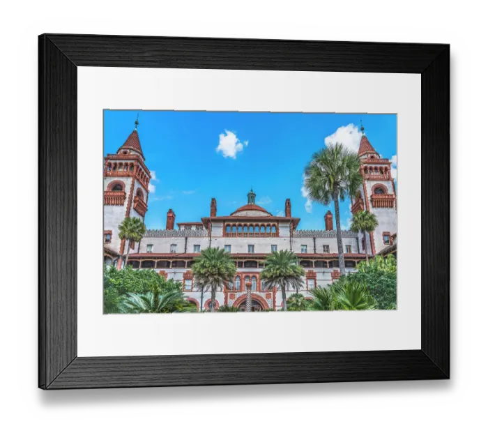 Framed Print : Courtyard, Flagler College, St. Augustine, Florida. Small College Founded 1968, originally Ponce de Leon Hotel founded 1888 by industrialist railroad pioneer Henry Flagler