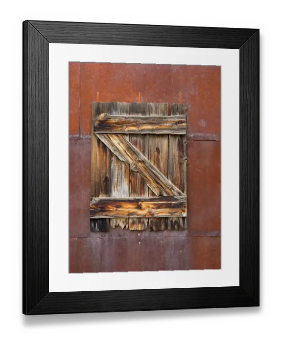 Framed Print : Arizona, weathered wood shutters