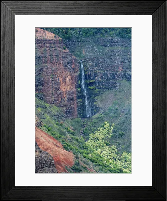 Framed Print : USA, Kauai, Hawaii. Colorful gorge and Waipoo Waterfall at Waimea Canyon State Park Framed Print : USA, Kauai, Hawaii. Colorful gorge and Waipoo Waterfall at Waimea Canyon State Park