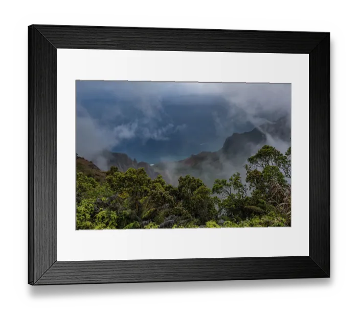 Framed Print : USA, Kauai, Hawaii. Lush vegetation, sea cliffs and ocean at Koke'e State Park Framed Print : USA, Kauai, Hawaii. Lush vegetation, sea cliffs and ocean at Koke'e State Park