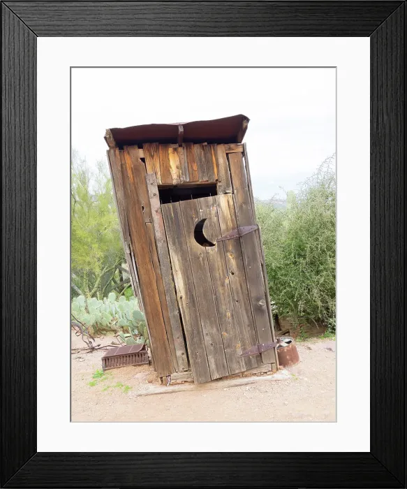 Framed Print : Arizona. Old weathered wooden outhouse Framed Print : Arizona. Old weathered wooden outhouse