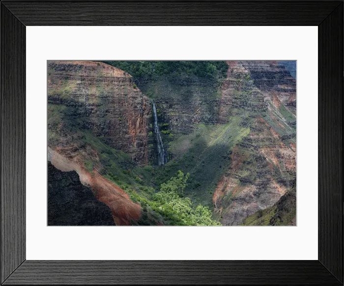 Framed Print : USA, Kauai, Hawaii. Colorful gorge and Waipoo Waterfall at Waimea Canyon State Park Framed Print : USA, Kauai, Hawaii. Colorful gorge and Waipoo Waterfall at Waimea Canyon State Park