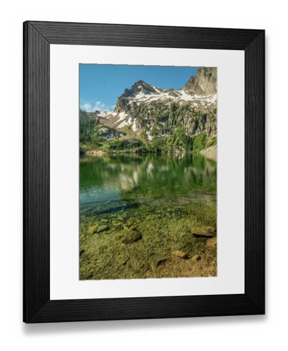Framed Print : USA, Idaho, Sawtooth Wilderness. Mountain reflects in Alpine Lake Framed Print : USA, Idaho, Sawtooth Wilderness. Mountain reflects in Alpine Lake