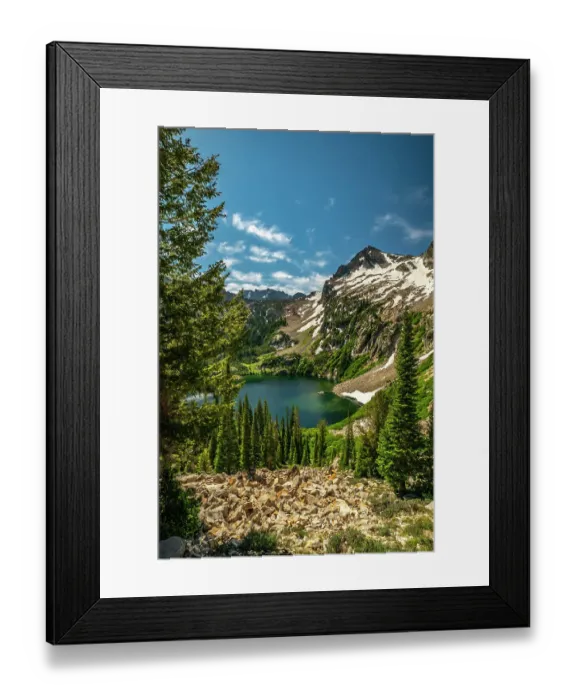 Framed Print : USA, Idaho, Sawtooth Wilderness. Mountain and Alpine Lake Framed Print : USA, Idaho, Sawtooth Wilderness. Mountain and Alpine Lake