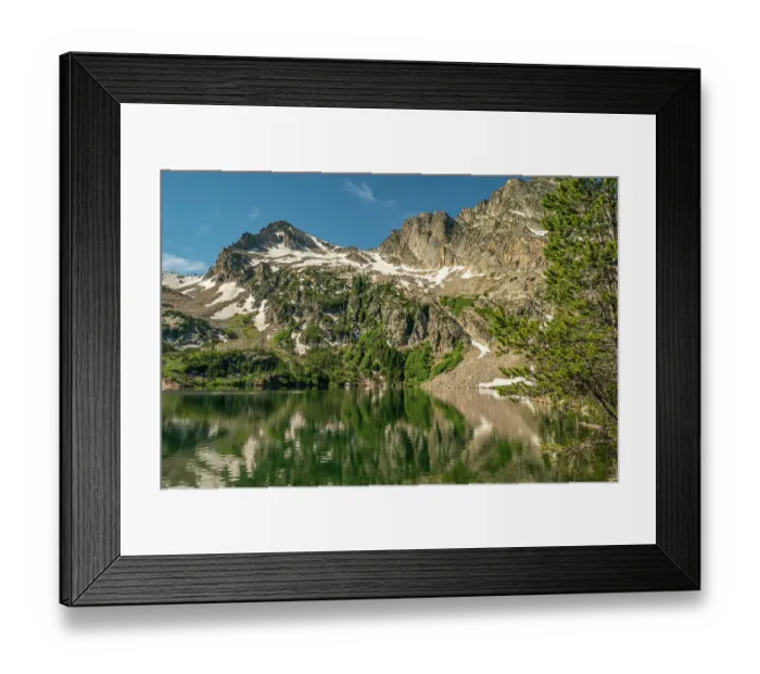 Framed Print : USA, Idaho, Sawtooth Wilderness. Mountain reflects in Alpine Lake Framed Print : USA, Idaho, Sawtooth Wilderness. Mountain reflects in Alpine Lake