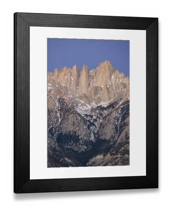 Framed Print : USA, California, Sierra Nevada Mountains. Sunrise on Mt. Whitney Framed Print : USA, California, Sierra Nevada Mountains. Sunrise on Mt. Whitney