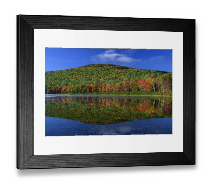 Framed Print : USA, Maine. Colorful foliage reflected in South Branch Pond, Baxter State Park