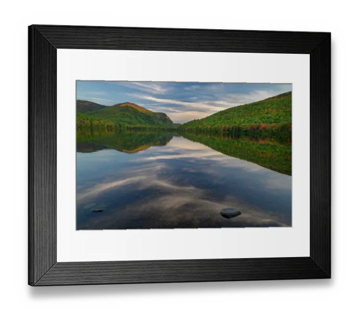 Framed Print : USA, Maine. Colorful foliage and clouds reflected in South Branch Pond, Baxter State Park Framed Print : USA, Maine. Colorful foliage and clouds reflected in South Branch Pond, Baxter State Park