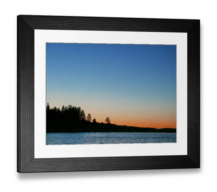 Framed Print : Sunset, Casco Bay, from water, Maine coast, summer