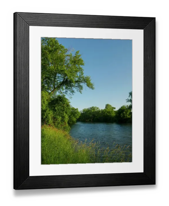 Framed Print : Cannon River and trees, early morning, Cannon Falls, Minnesota, Riverside Park, summer Framed Print : Cannon River and trees, early morning, Cannon Falls, Minnesota, Riverside Park, summer