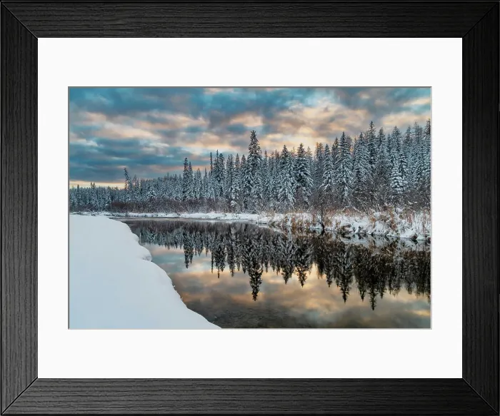 Framed Print : Stillwater River in winter near Olney, Montana, USA Framed Print : Stillwater River in winter near Olney, Montana, USA