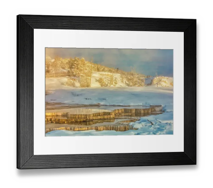 Framed Print : Mammoth Hot Springs in Yellowstone National Park