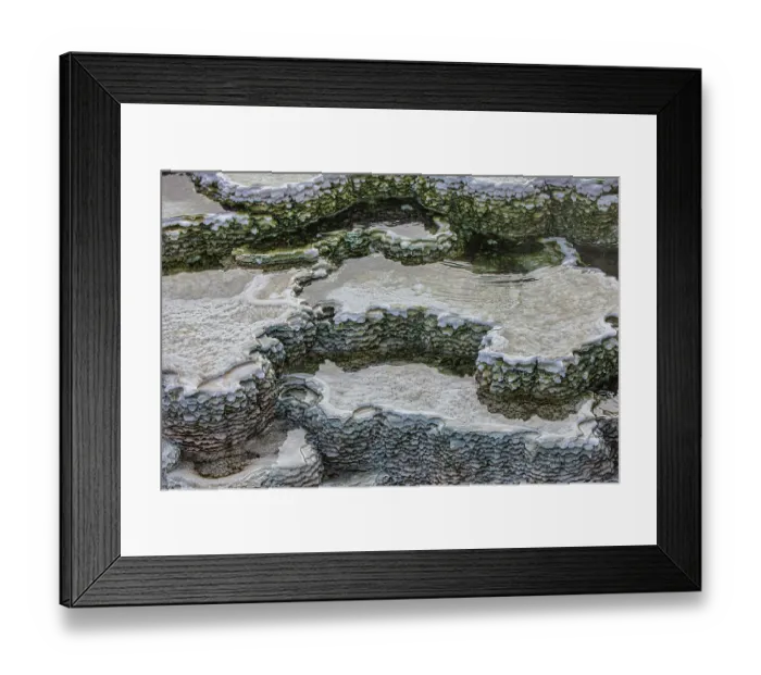 Framed Print : Travertine pools of Mammoth Hot Springs in Yellowstone National Park