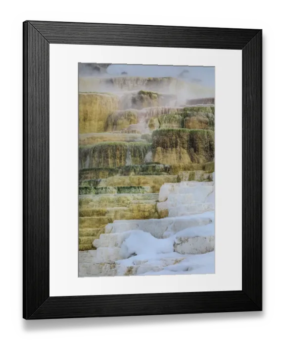 Framed Print : Travertine pools of Mammoth Hot Springs in Yellowstone National Park Framed Print : Travertine pools of Mammoth Hot Springs in Yellowstone National Park