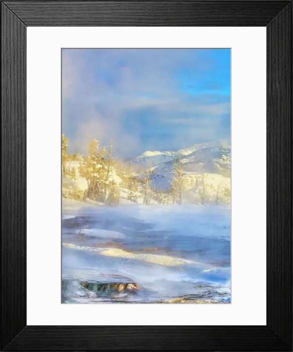 Framed Print : Mammoth Hot Springs in Yellowstone National Park