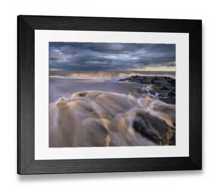 Framed Print : USA, New Jersey, Cape May National Seashore. Sunset on ocean and beach. ©Jay O'Brien  /  Jaynes Gallery  /  DanitaDelimont.com