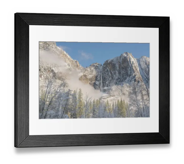 Framed Print : USA, California, Yosemite National Park. Upper Yosemite Falls after snowstorm. ©Don Grall  /  Jaynes Gallery  /  DanitaDelimont.com