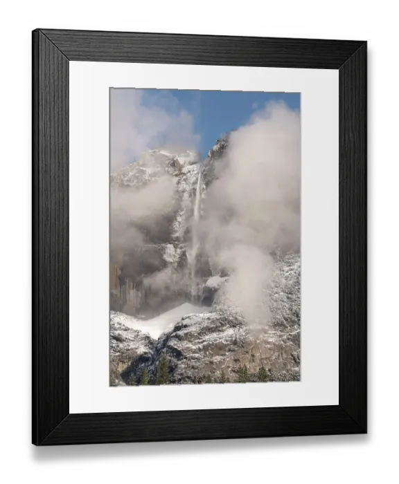 Framed Print : USA, California, Yosemite National Park. Upper Yosemite Falls after snowstorm. ©Don Grall  /  Jaynes Gallery  /  DanitaDelimont.com