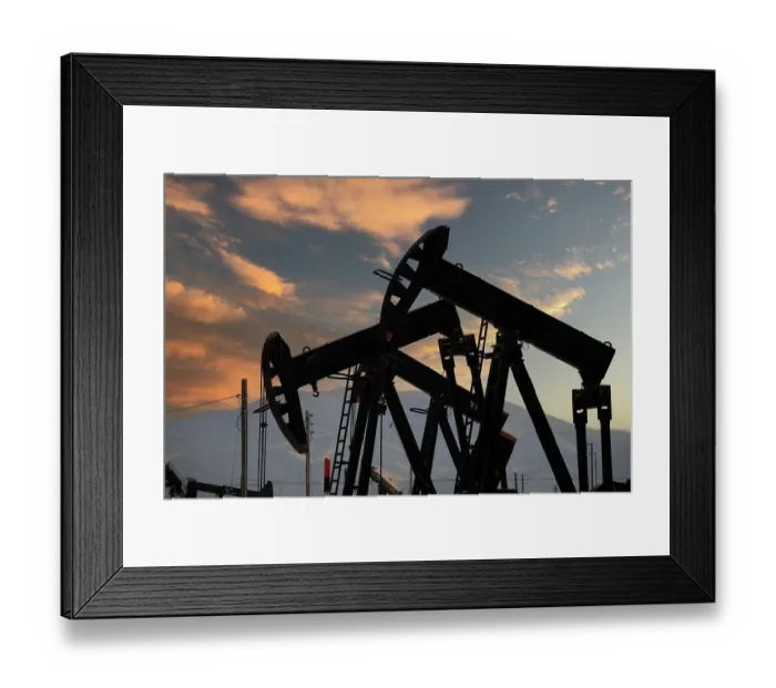 Framed Print : Pups extract oil from a field near Taft, California Framed Print : Pups extract oil from a field near Taft, California