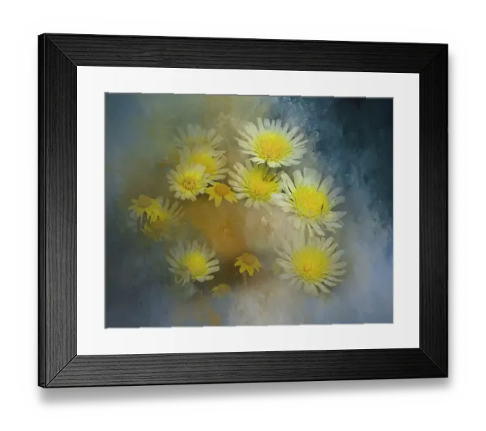 Framed Print : Yellow and white wildflowers