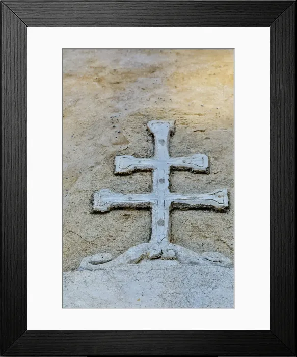 Framed Print : USA, California, Carmel. Inside the grounds at the Carmel Mission Basilica Museum cross against wall Framed Print : USA, California, Carmel. Inside the grounds at the Carmel Mission Basilica Museum cross against wall