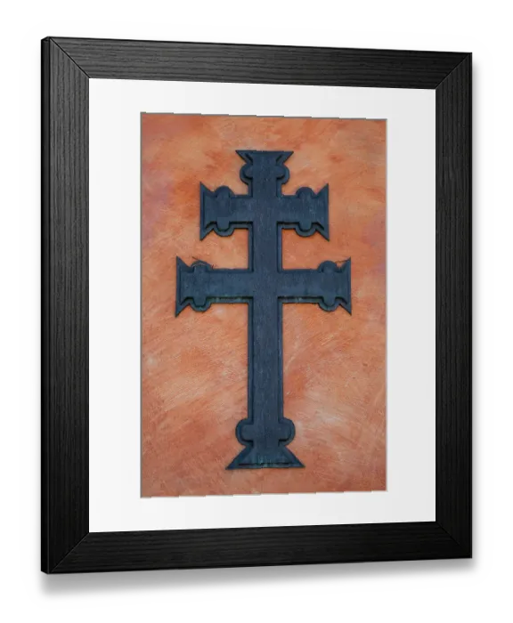 Framed Print : USA, California, Carmel. Inside the grounds at the Carmel Mission Basilica Museum cross against wall Framed Print : USA, California, Carmel. Inside the grounds at the Carmel Mission Basilica Museum cross against wall