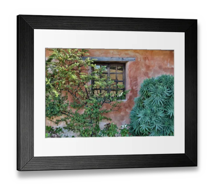 Framed Print : USA, California, Carmel. Inside the grounds at the Carmel Mission Basilica Museum
