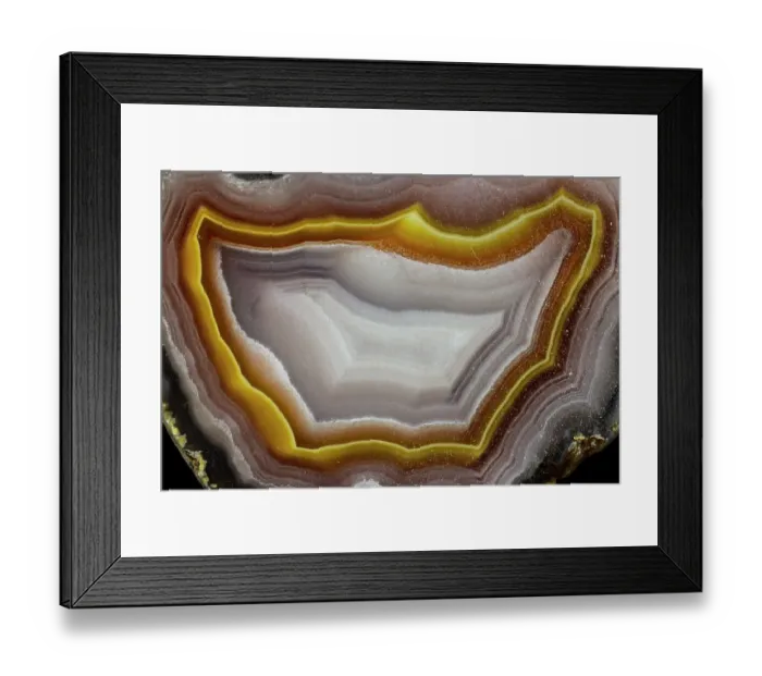 Framed Print : USA, Washington State, Sammamish. Close-up banded agate