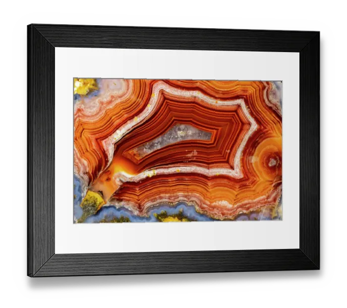 Framed Print : USA, Washington State, Sammamish. Close-up of Laguna Mexican Banded Agate