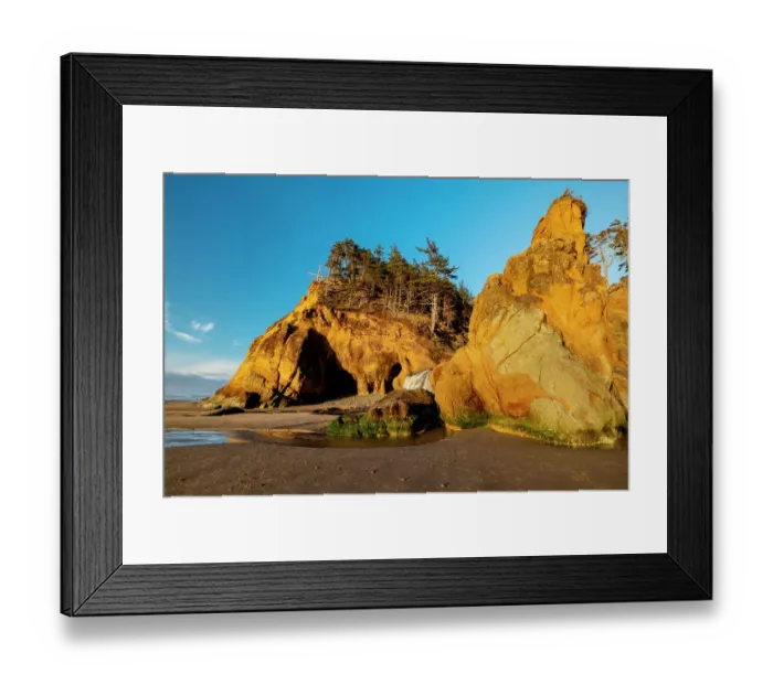 Framed Print : Fall Creek Waterfall at Hug Point near Cannon Beach, Oregon, USA