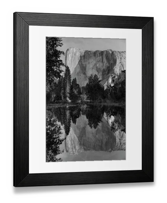 Framed Print : California, Yosemite National Park. El Capitan reflected in the Merced River