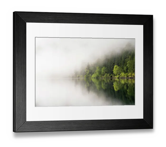 Framed Print : USA, Washington State, Olympic National Park, Crescent Lake. Fog obscures some of Crescent Lake Framed Print : USA, Washington State, Olympic National Park, Crescent Lake. Fog obscures some of Crescent Lake
