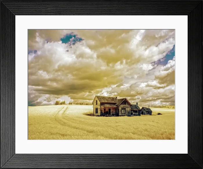 Framed Print : USA, Washington State, Palouse. Infrared of old farm Framed Print : USA, Washington State, Palouse. Infrared of old farm