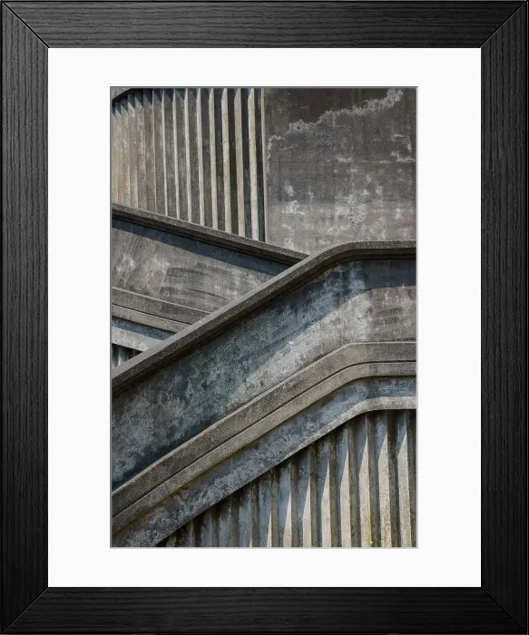 Framed Print : USA, Oregon, Newport. Newport Bridge and concrete stairway