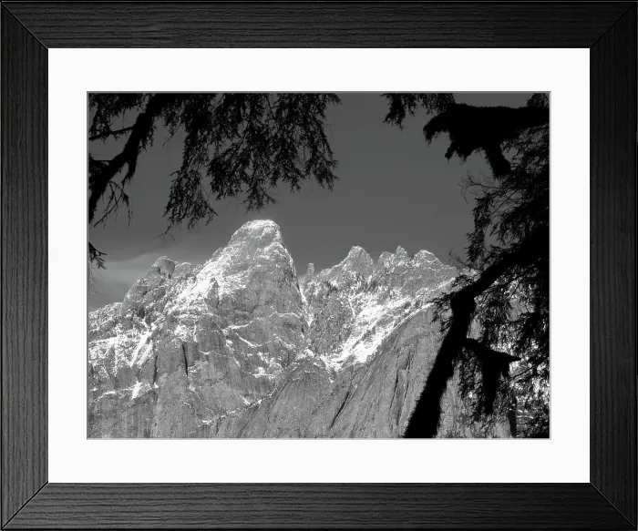 Framed Print : Washington State, Central Cascades. Snow covered peaks of Garfield Mountain