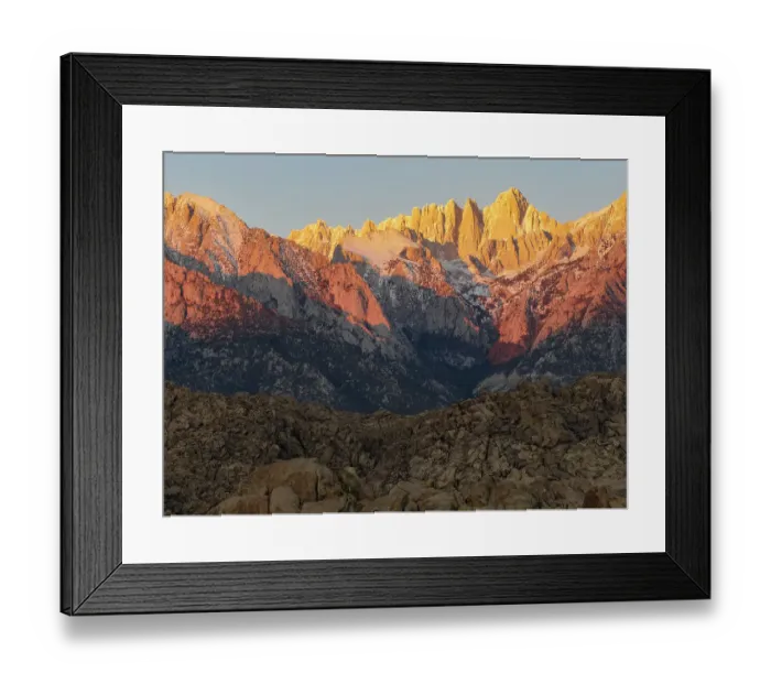 Framed Print : Big rocks in Alabama Hills, Mount Whitney in back, Eastern Sierras area, Sierra Nevada Mountains, Lone Pine, California Framed Print : Big rocks in Alabama Hills, Mount Whitney in back, Eastern Sierras area, Sierra Nevada Mountains, Lone Pine, California