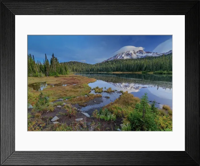 Framed Print : Reflection Lake within Mt. Rainier National Park