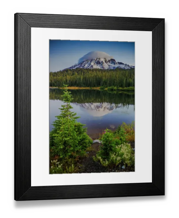 Framed Print : Reflection Lake within Mt. Rainier National Park