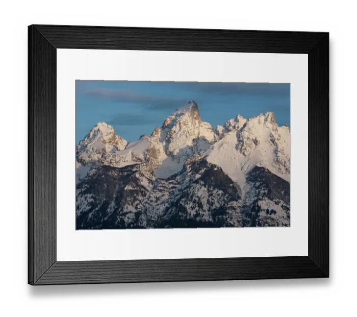 Framed Print : USA, Wyoming, Grand Teton National Park. Northeast aspect of Teton Range in winter Framed Print : USA, Wyoming, Grand Teton National Park. Northeast aspect of Teton Range in winter