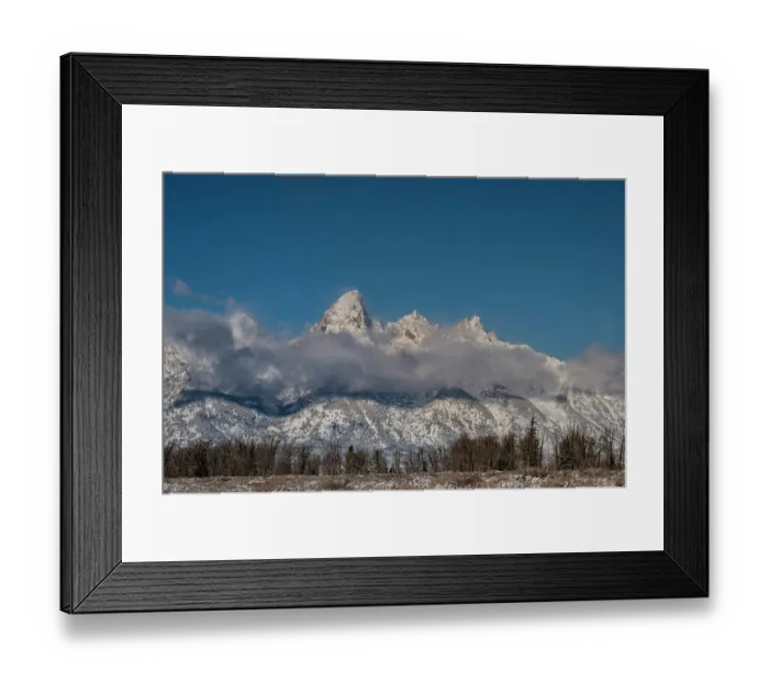 Framed Print : USA, Wyoming. Landscape of Low clouds in front of Grand Teton, Grand Teton National Park Framed Print : USA, Wyoming. Landscape of Low clouds in front of Grand Teton, Grand Teton National Park