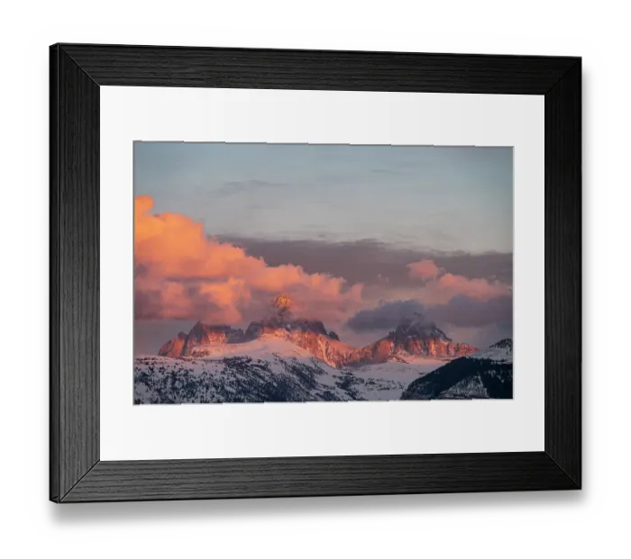 Framed Print : USA, Wyoming. Alpenglow on Teton peaks from the west Framed Print : USA, Wyoming. Alpenglow on Teton peaks from the west