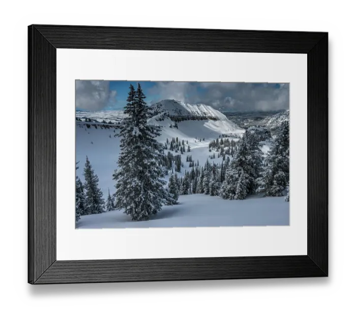 Framed Print : USA, Wyoming. Landscape of back of Fred's Mountain, Grand Targhee Ski Resort after fresh snow Framed Print : USA, Wyoming. Landscape of back of Fred's Mountain, Grand Targhee Ski Resort after fresh snow